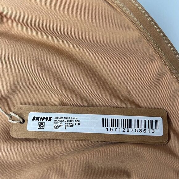 Skims Rhinestones Bandeau High waisted Nude Bikini S - Picture 10 of 16